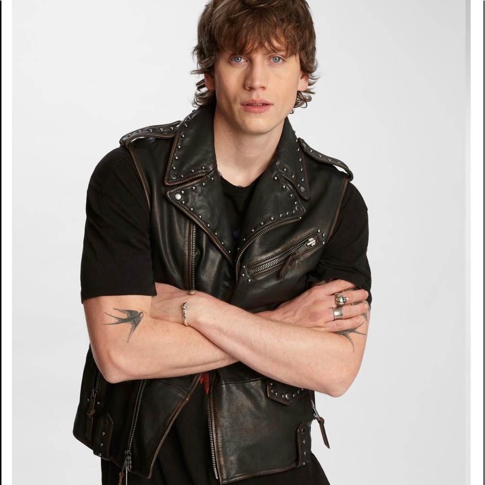John Varvatos BIKER VEST SIZE M